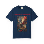 Freedom is Never Free T-shirt | Bald Eagle Patriotic Illustration - 250 USA Celebration