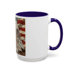 Colorful Mugs (11oz, 15oz) Majestic bald eagle head Patriotic coffee cup, America 250 Celebration coffee cup - 250 USA Celebration