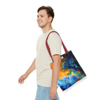 Abstract Fluid Art Tote Bag | Colorful Swirl Beach Bag - 250 USA Celebration