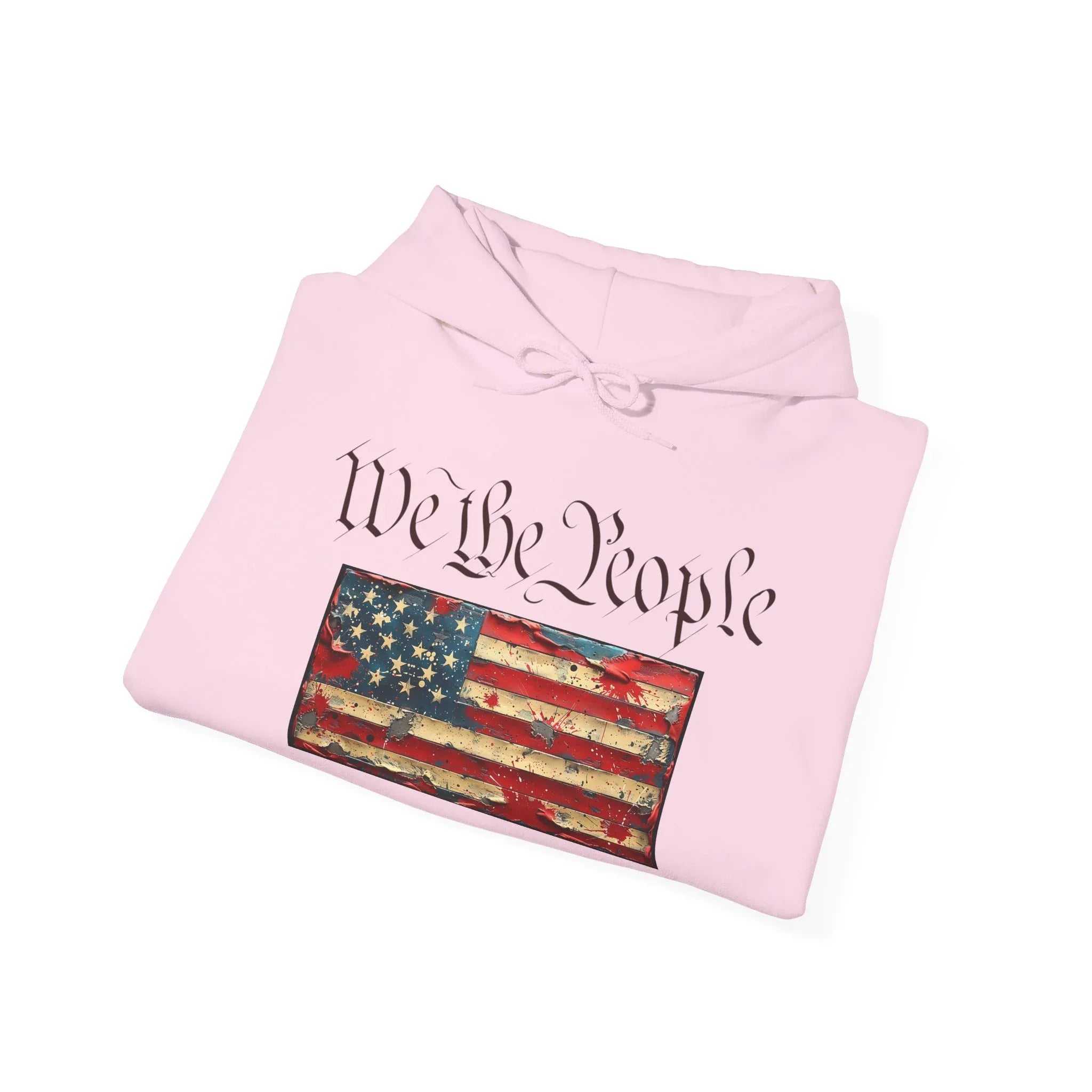 We The People distressed American flag Hoodie | Patriotic Constitution design - 250 USA Celebration