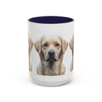 Soulful Labrador Portrait Accent Coffee Mug, Cute Dog Face Ceramic Mug - 250 USA Celebration