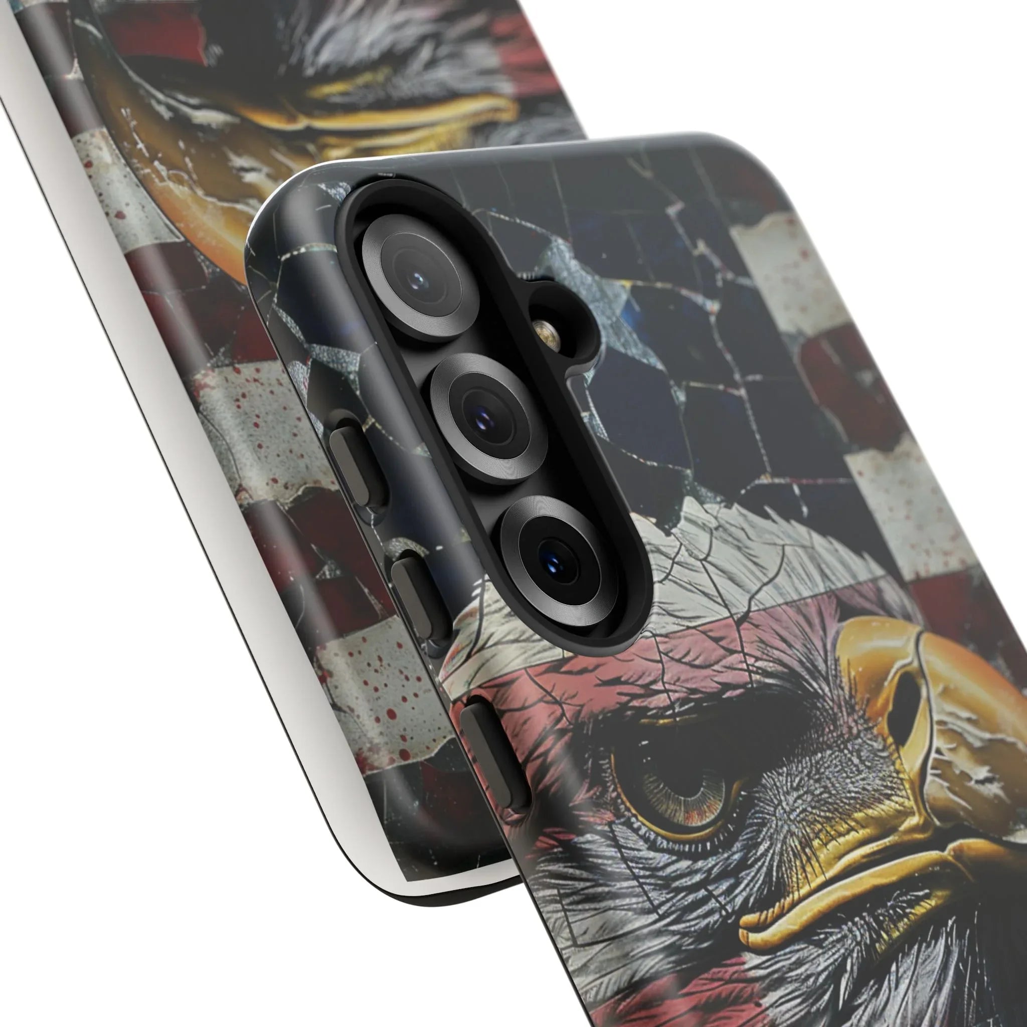 American Flag Bald Eagle phone case | Patriotic iPhone cover, cracked vintage flag design - 250 USA Celebration