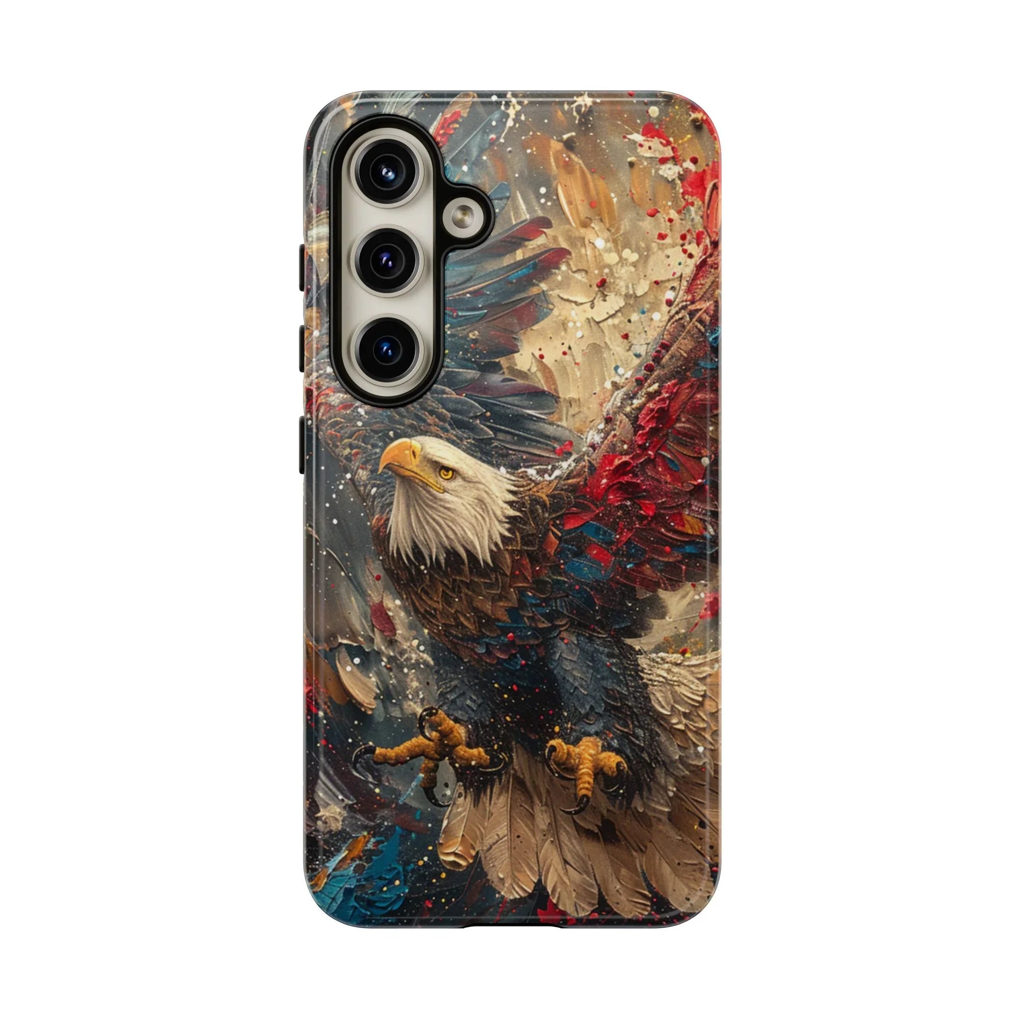 Patriotic Bald Eagle Tough Case | iPhone Phone Case, Red Blue Feather Art - 250 USA Celebration