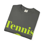 Tennis Ball Graphic Tee | Tennis Shirt, Neon Green Text - 250 USA Celebration