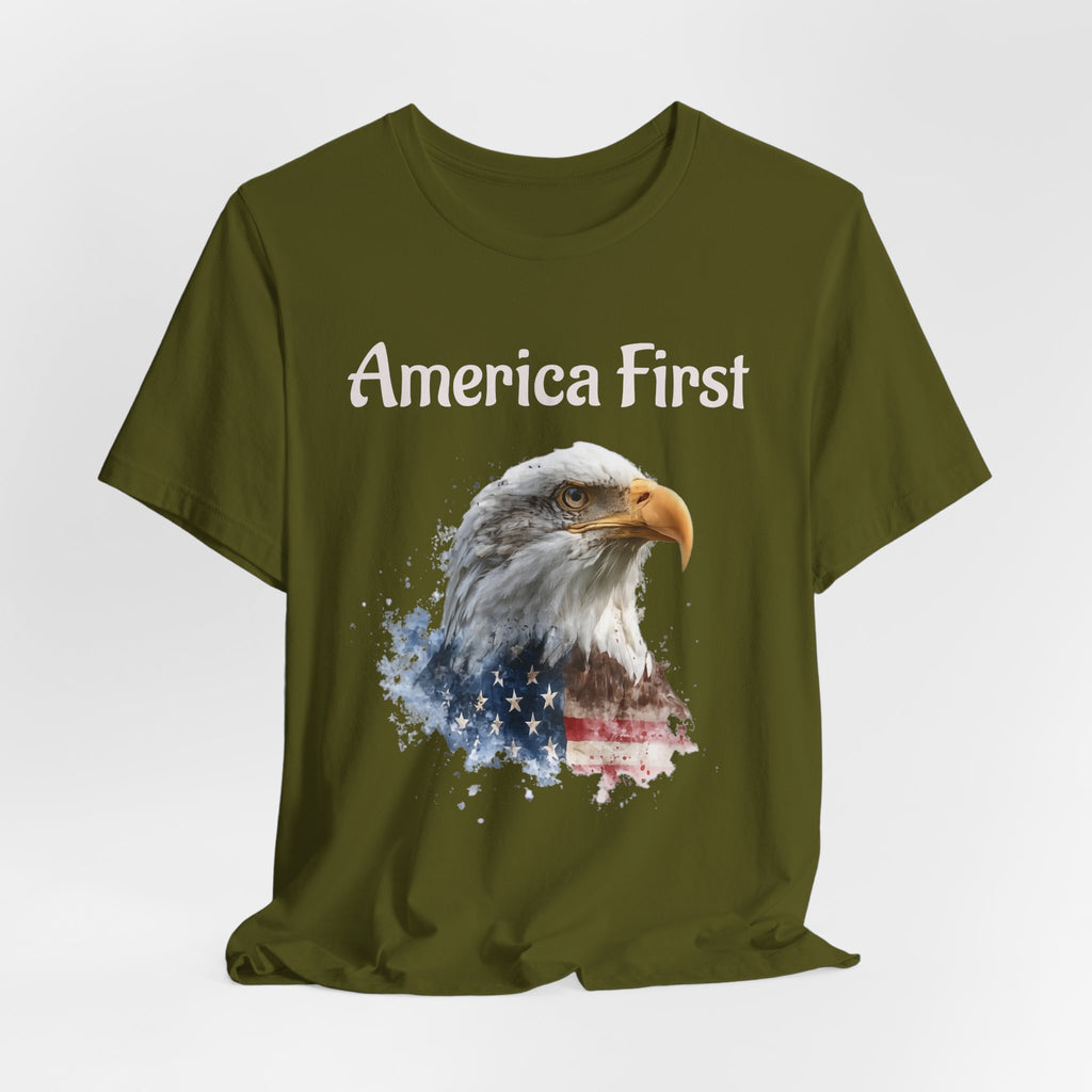 America First Eagle T-Shirt – Patriotic Bald Eagle Tee