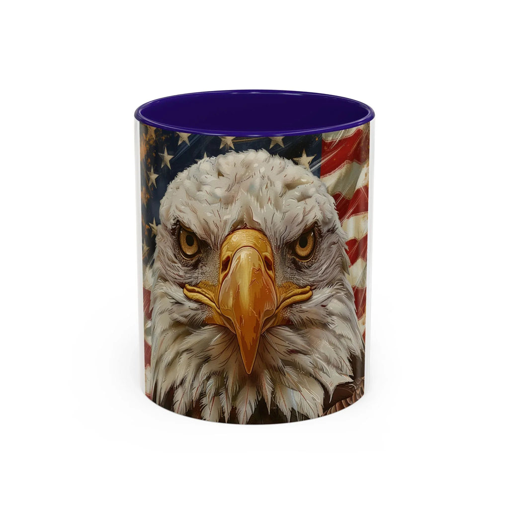 Colorful Mugs (11oz, 15oz) Majestic bald eagle head Patriotic coffee cup, America 250 Celebration coffee cup - 250 USA Celebration