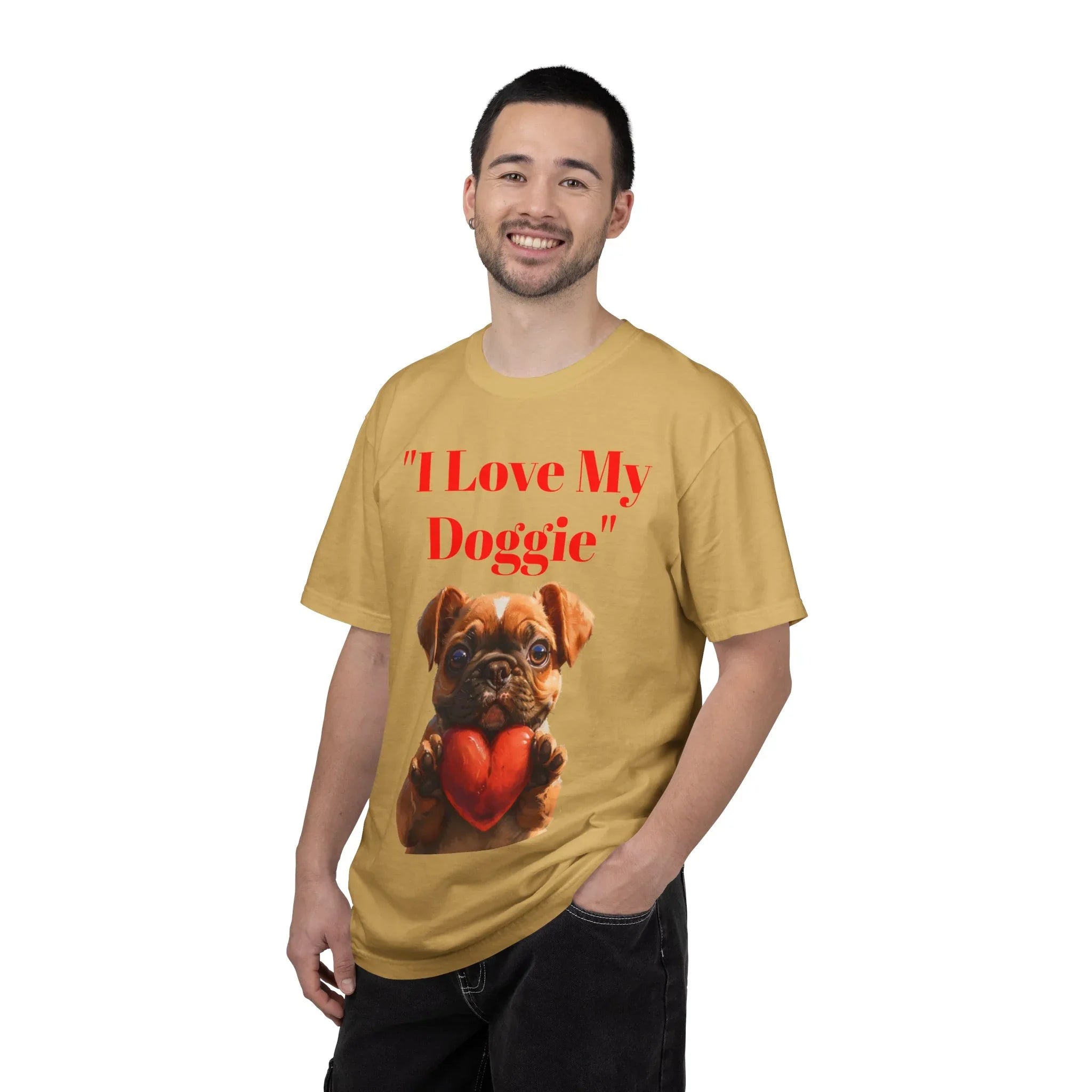 Cute French Bulldog Puppy Holding Red Heart T-shirt | Dog Lover Cartoon - 250 USA Celebration