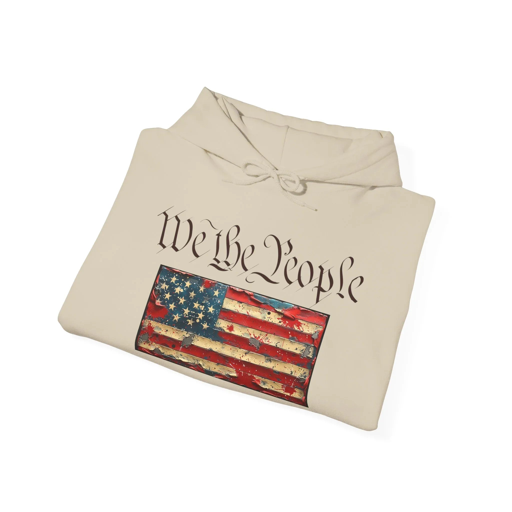 We The People distressed American flag Hoodie | Patriotic Constitution design - 250 USA Celebration