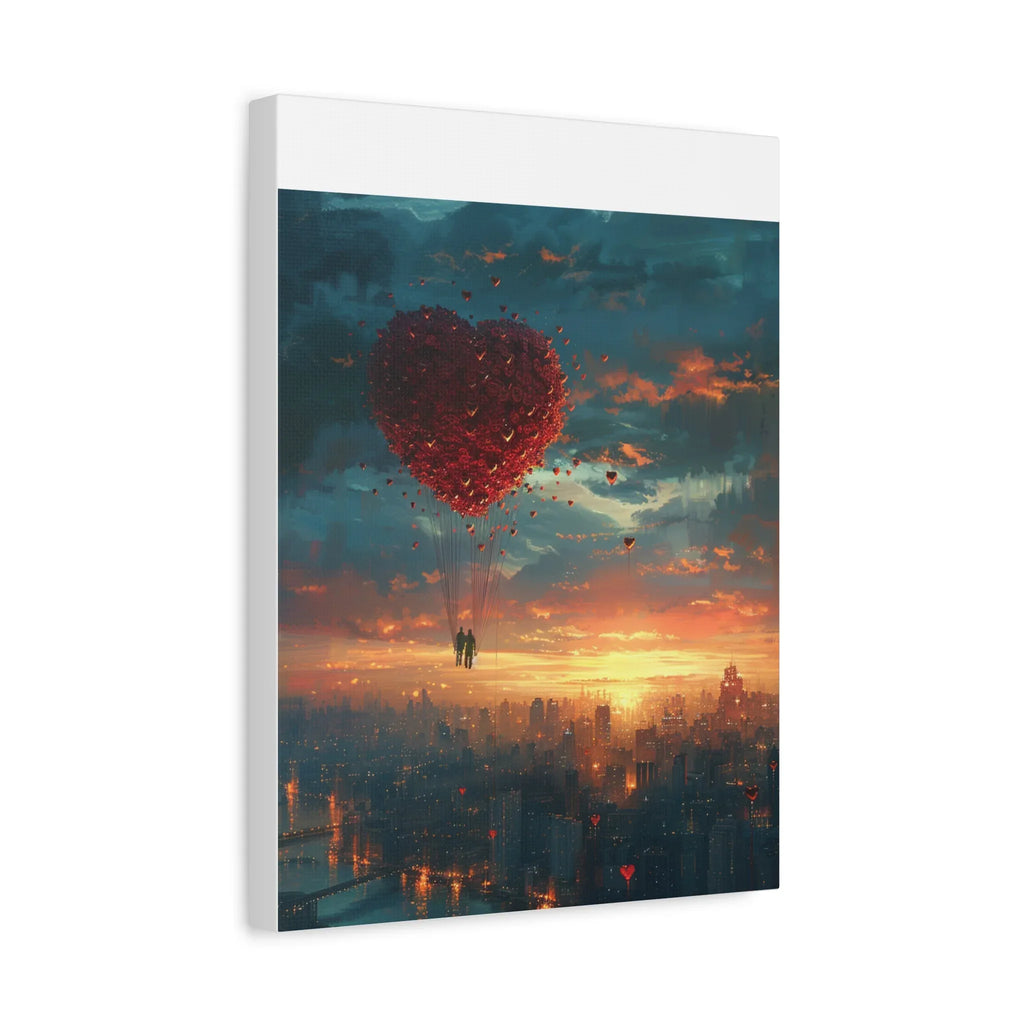 Romantic Canvas Wall Art, Love, Heart Balloon Art, Gift for Couples, Valentines Wall Decor, Valentine's Day Women's Merchandise, Valentines - 250 USA Celebration