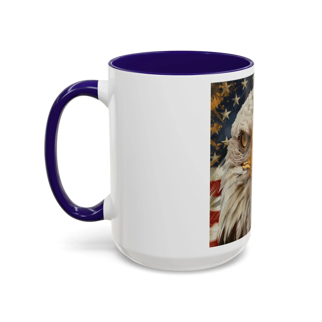 Colorful Mugs (11oz, 15oz) Majestic bald eagle head Patriotic coffee cup, America 250 Celebration coffee cup - 250 USA Celebration