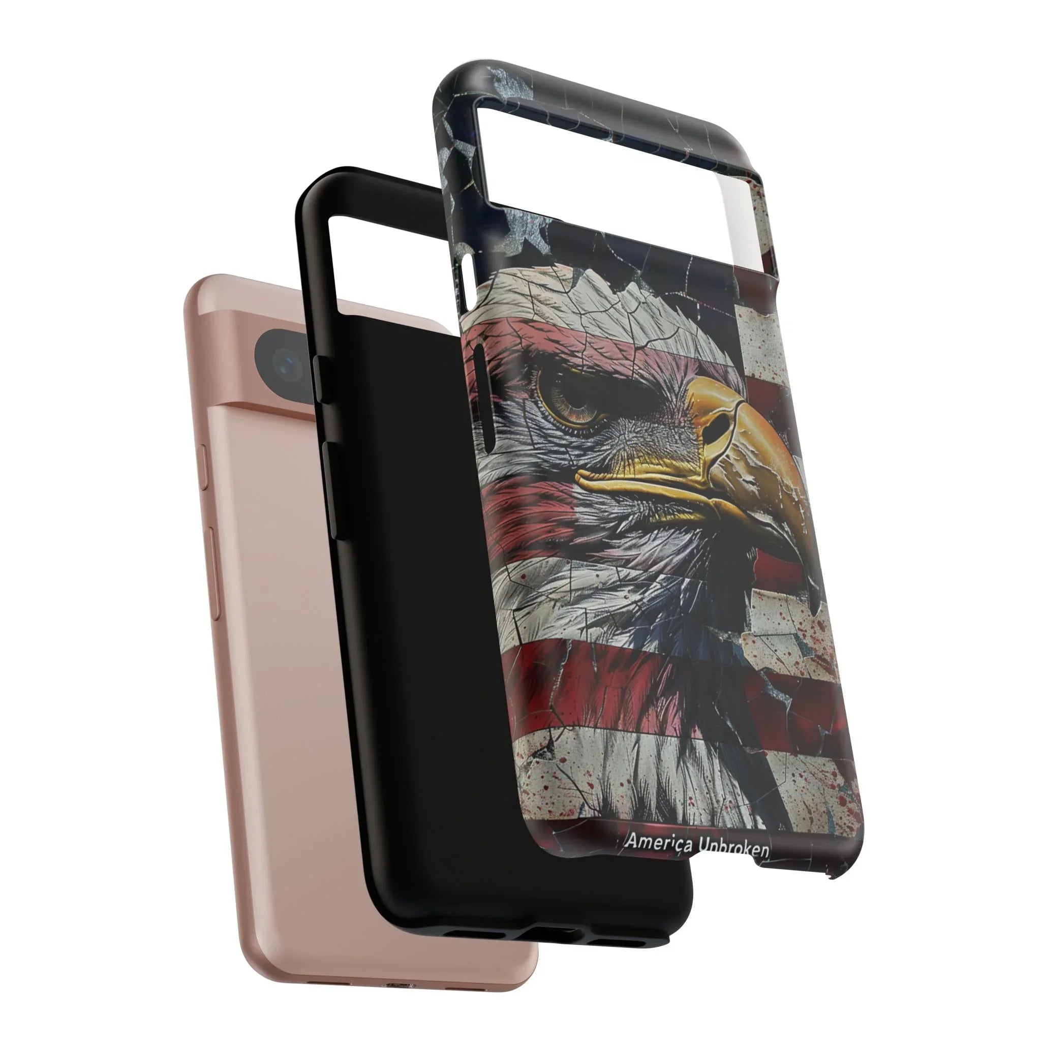 American Flag Bald Eagle phone case | Patriotic iPhone cover, cracked vintage flag design - 250 USA Celebration
