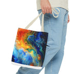 Abstract Fluid Art Tote Bag | Colorful Swirl Beach Bag - 250 USA Celebration