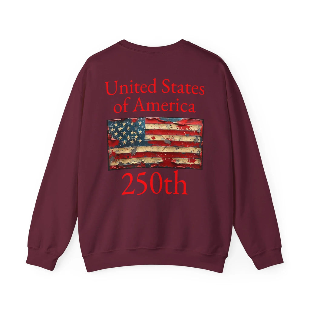 USA 250 American Flag Sweatshirt | 250th United States Celebration - 250 USA Celebration