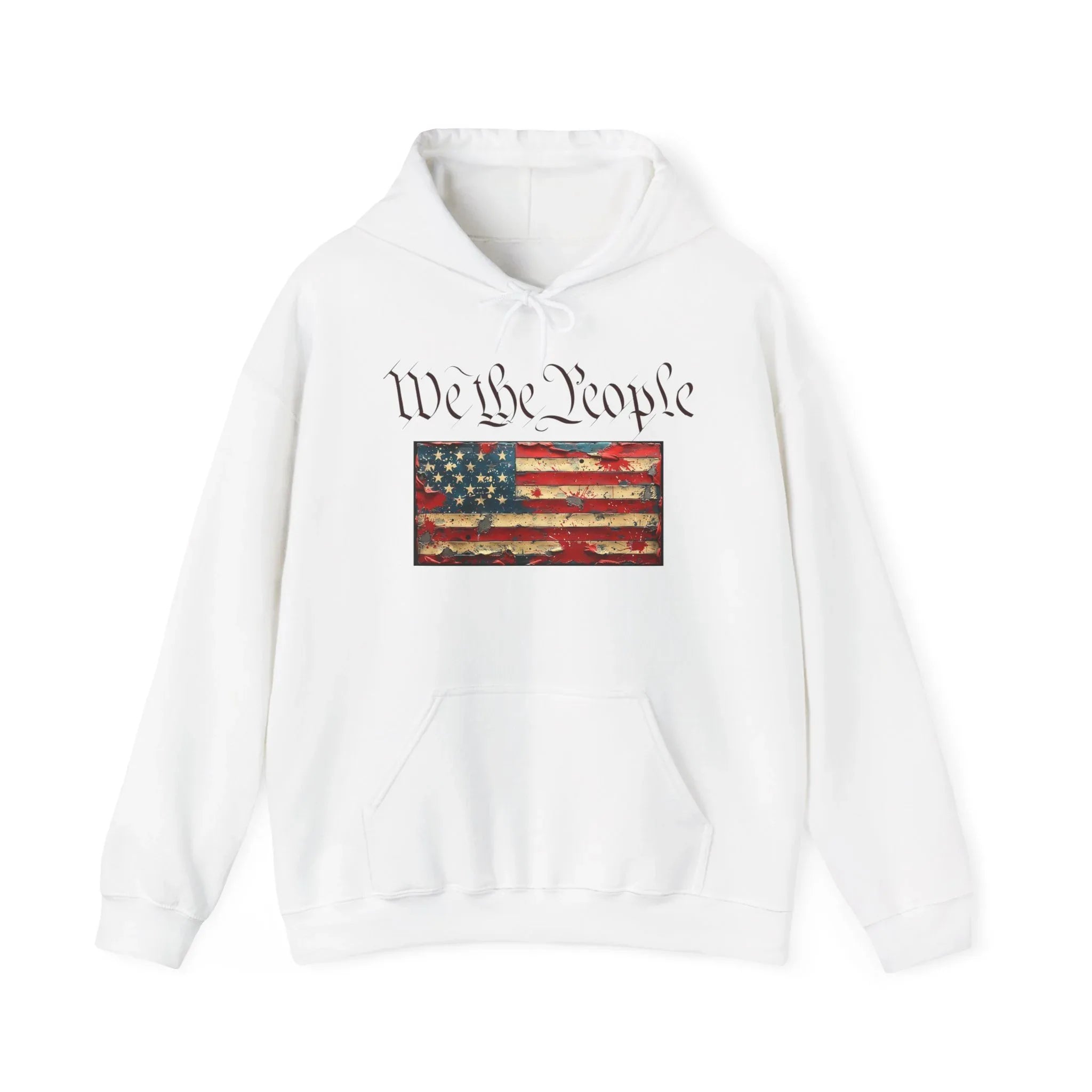 We The People distressed American flag Hoodie | Patriotic Constitution design - 250 USA Celebration