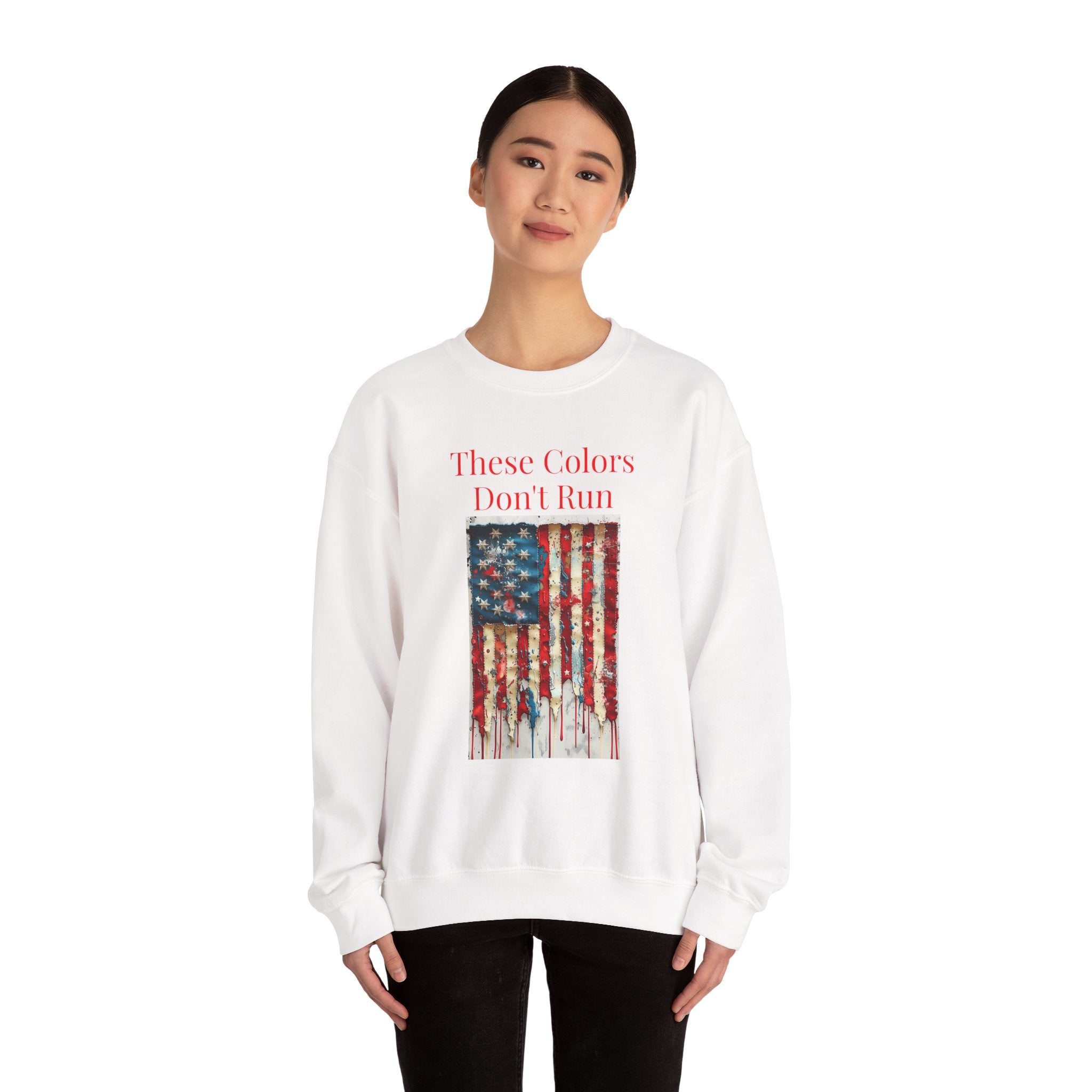 Patriotic Vintage Crewneck Sweatshirt, USA Flag Design, Unisex Sweatshirt, Cozy Apparel for Independence Day, Gift for Veterans