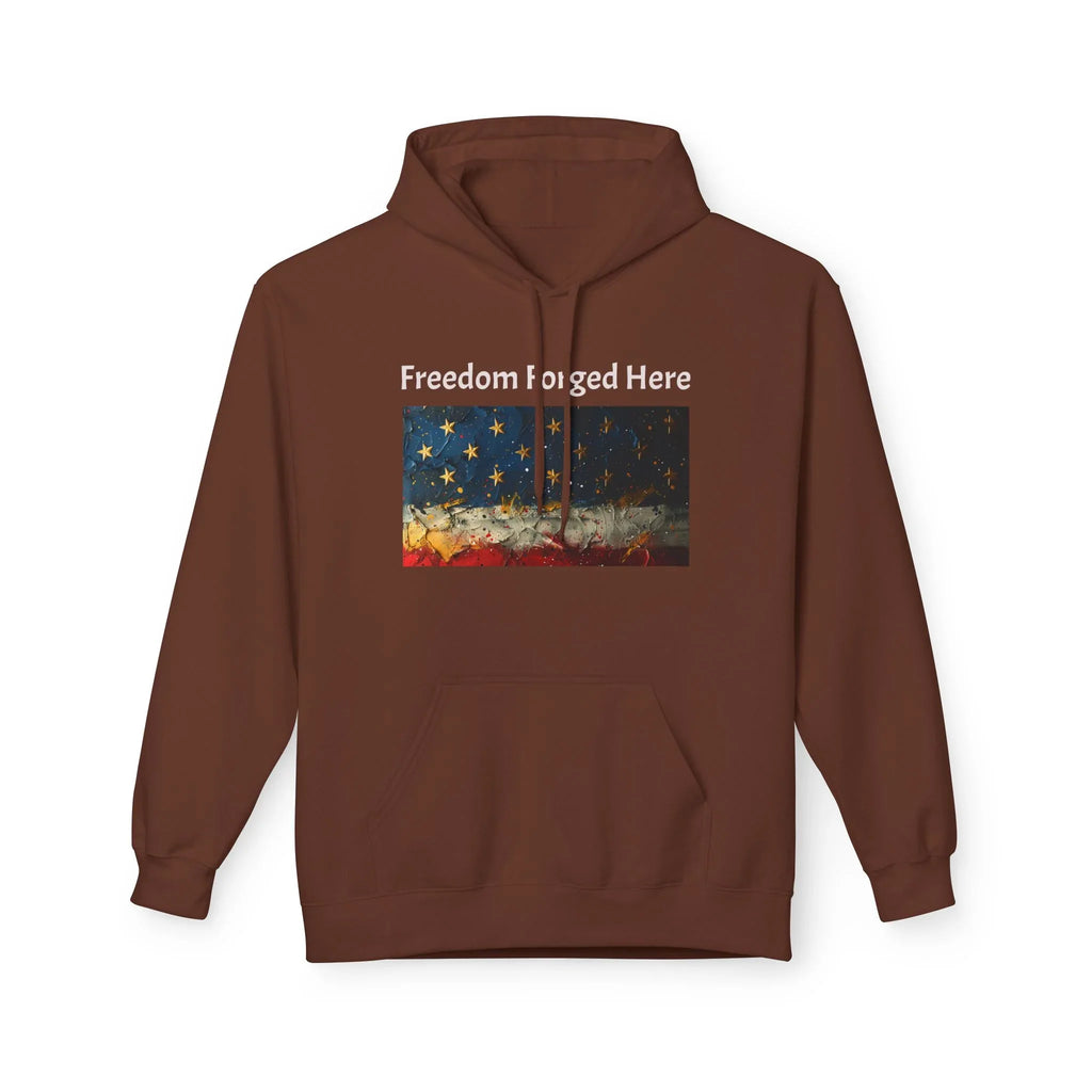 Freedom Forged Here American Flag Hoodie | Patriotic USA - 250 USA Celebration