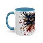 Patriotic 250th Anniversary Coffee Mug – American Flag Splash Accent (11/15oz)