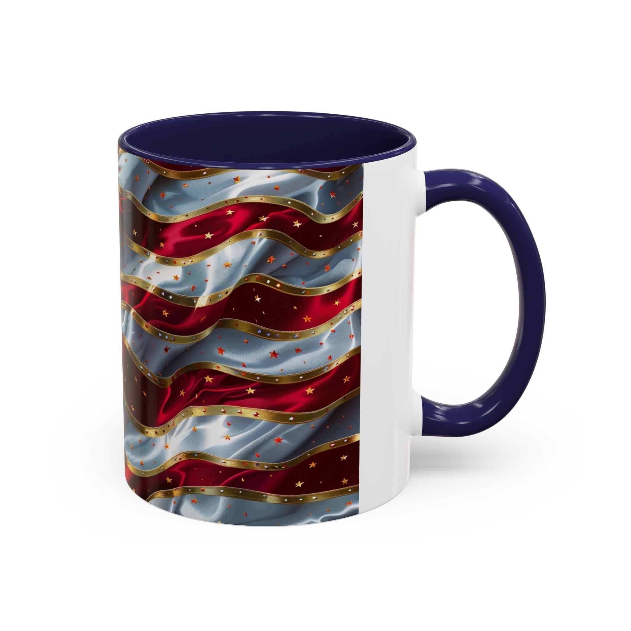 Patriotic American Flag Accent Coffee Mug (11/15oz)
