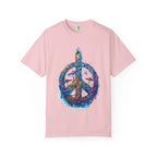 Psychedelic Mushroom Peace Sign T-Shirt | Neon Tie-Dye 60s Hippie Poster - 250 USA Celebration