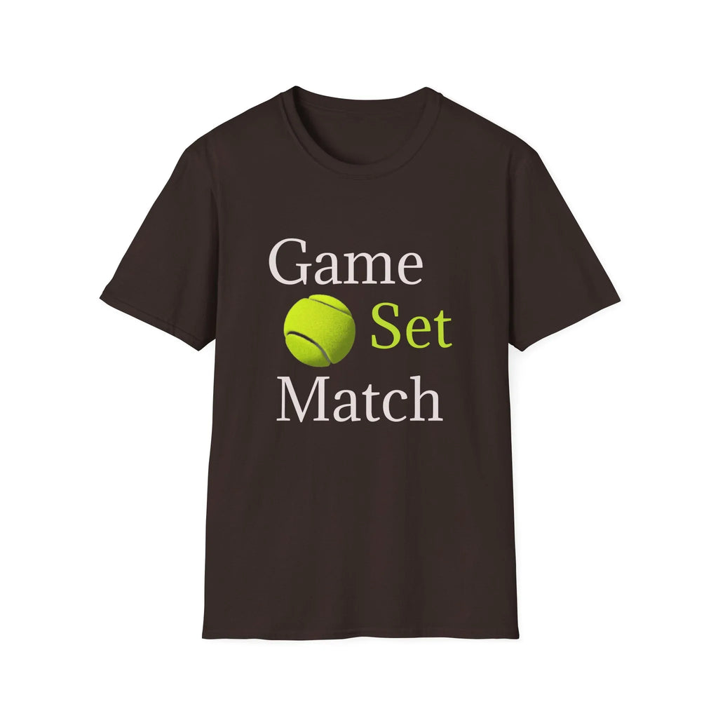 Game Set Match T-Shirt | Tennis Ball Graphic Tee - 250 USA Celebration