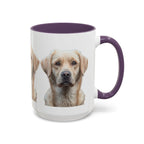 Soulful Labrador Portrait Accent Coffee Mug, Cute Dog Face Ceramic Mug - 250 USA Celebration