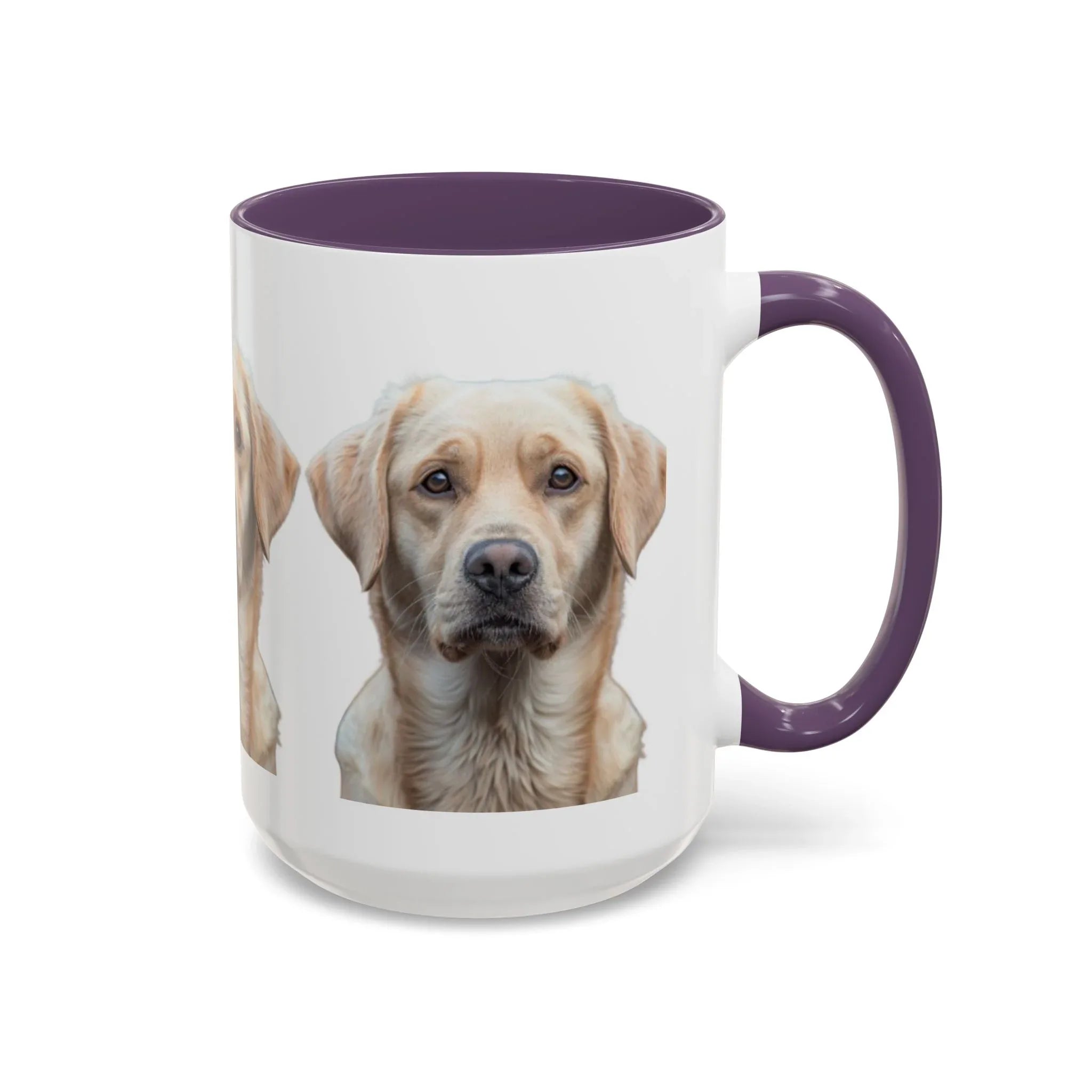 Soulful Labrador Portrait Accent Coffee Mug, Cute Dog Face Ceramic Mug - 250 USA Celebration