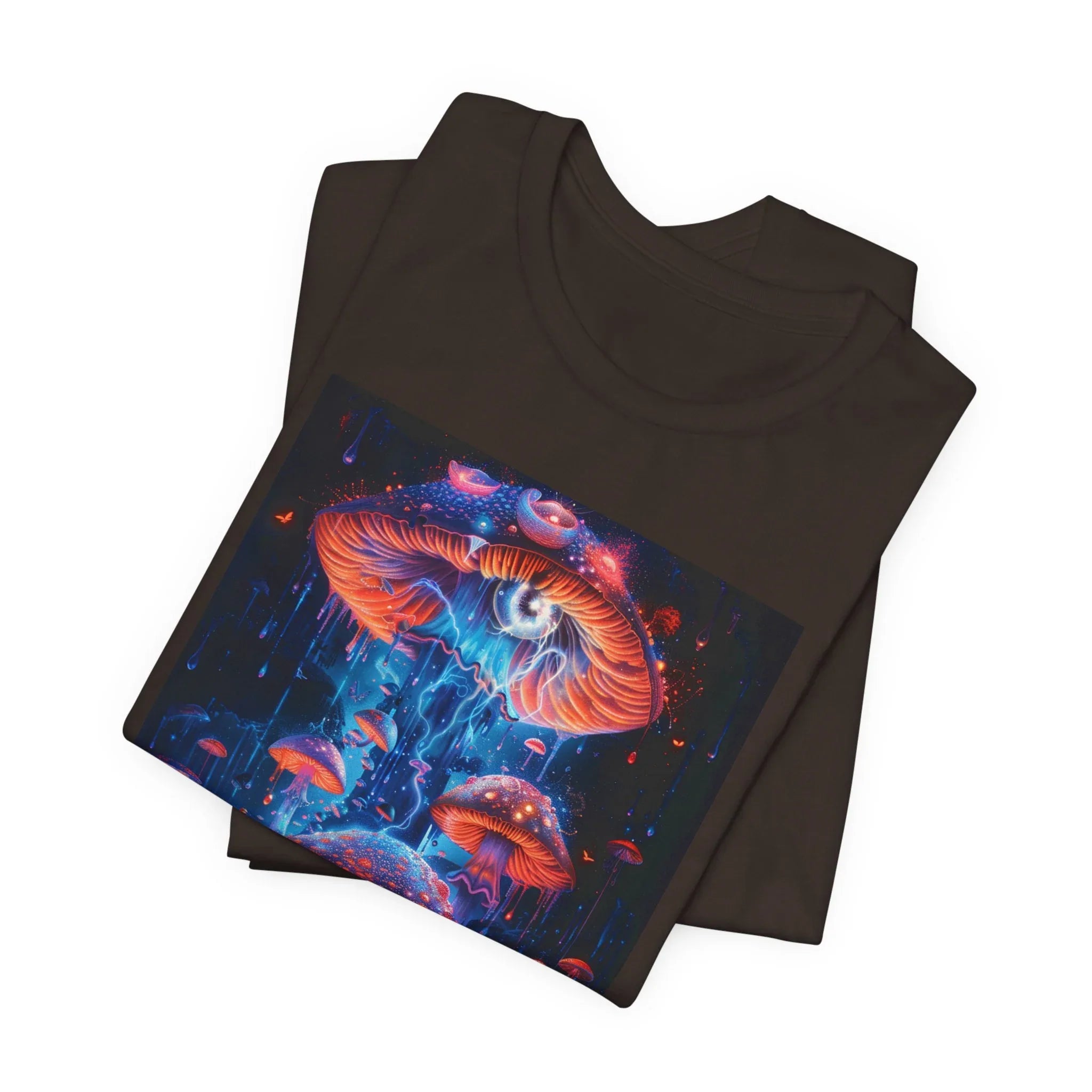 Glowing Third Eye Psychedelic Mushrooms T-Shirt | Neon Lava Lamp Blacklight - 250 USA Celebration