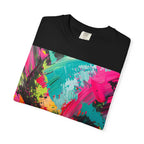 Abstract Neon Paint Splash T-Shirt | Colorful Brushstroke Art - 250 USA Celebration
