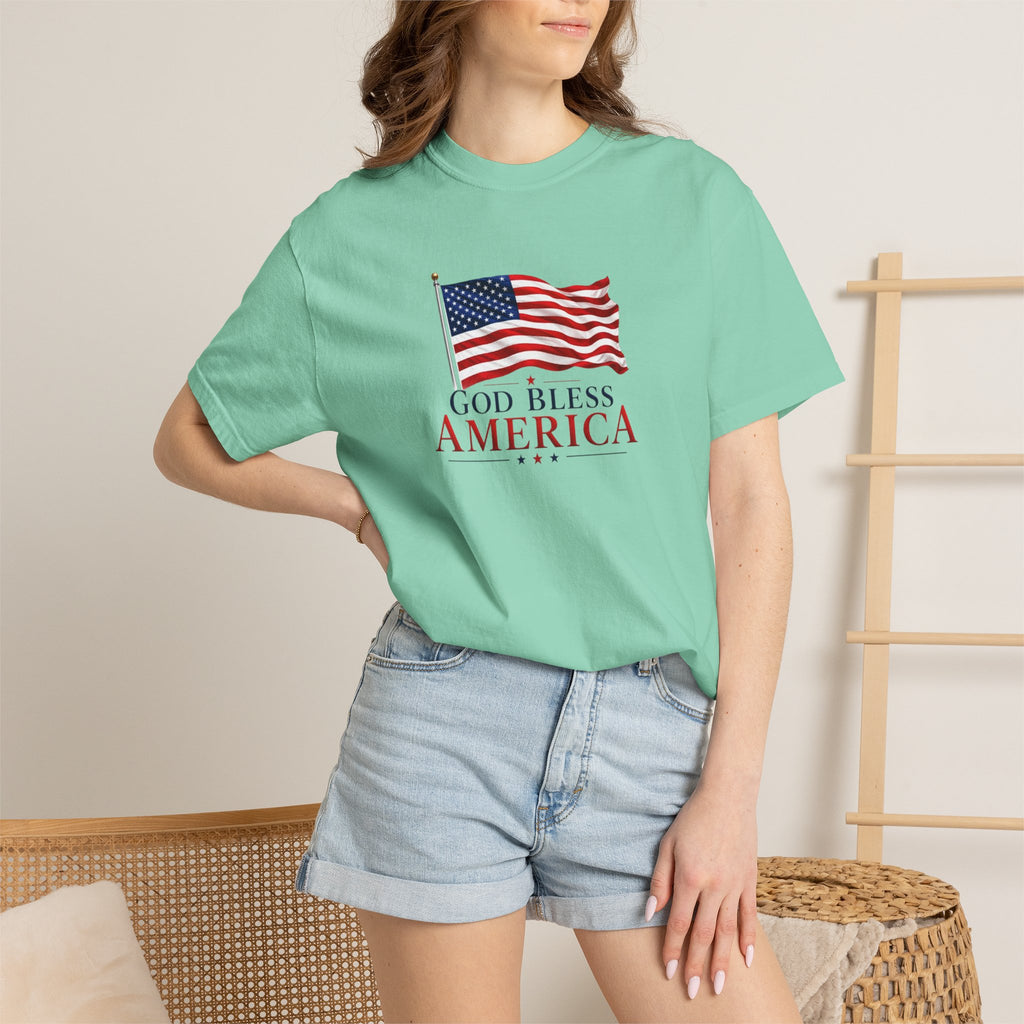 Official God Bless America Flag Patriotic T-Shirt