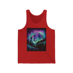 Aurora Borealis Tank top Northern Lights Night Sky, abstract art t-shirt, abstract graphic tee women, girls abstract shirt, modern abstract - 250 USA Celebration