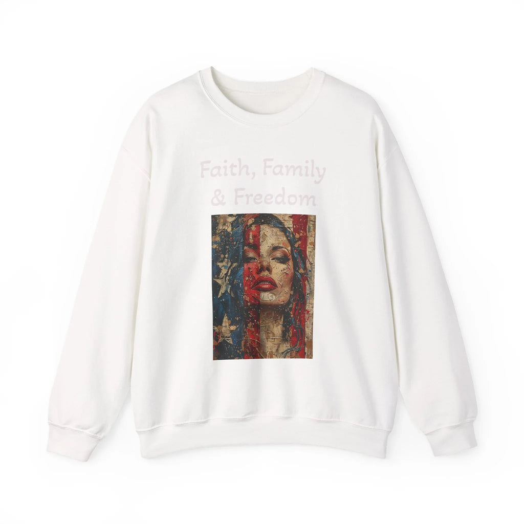 Patriotic Womens Merchandise, American Flag Apparel, USA Womens Crewneck Sweatshirts, Patriotic Dresses, Women's DayGear, Womens Sweatshirts - 250 USA Celebration