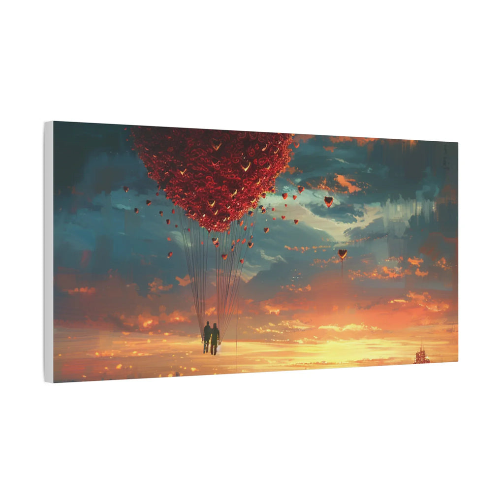 Romantic Canvas Wall Art, Love, Heart Balloon Art, Gift for Couples, Valentines Wall Decor, Valentine's Day Women's Merchandise, Valentines - 250 USA Celebration