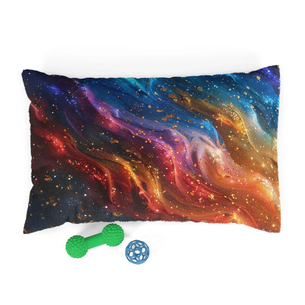 Galaxy Nebula Pet Bed | Colorful Space Swirl Dog Cat Cushion - 250 USA Celebration