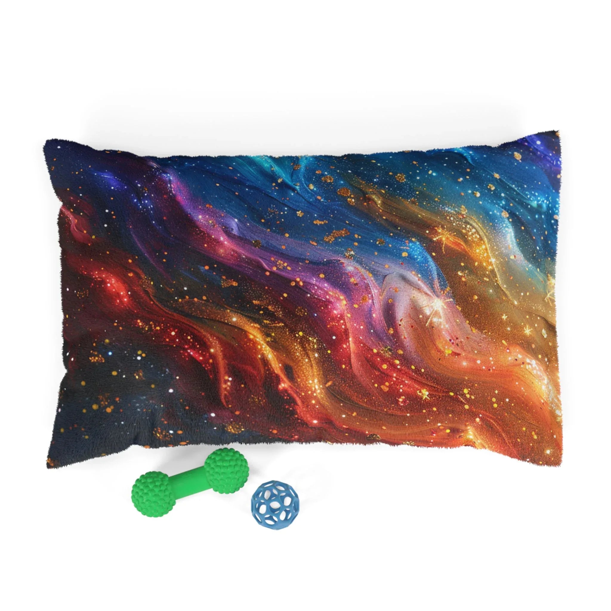 Galaxy Nebula Pet Bed | Colorful Space Swirl Dog Cat Cushion - 250 USA Celebration