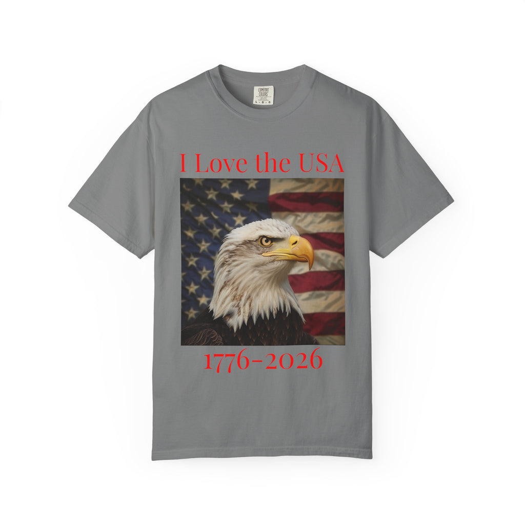 Patriotic Eagle T-Shirt — "I Love the USA 1776–2026"