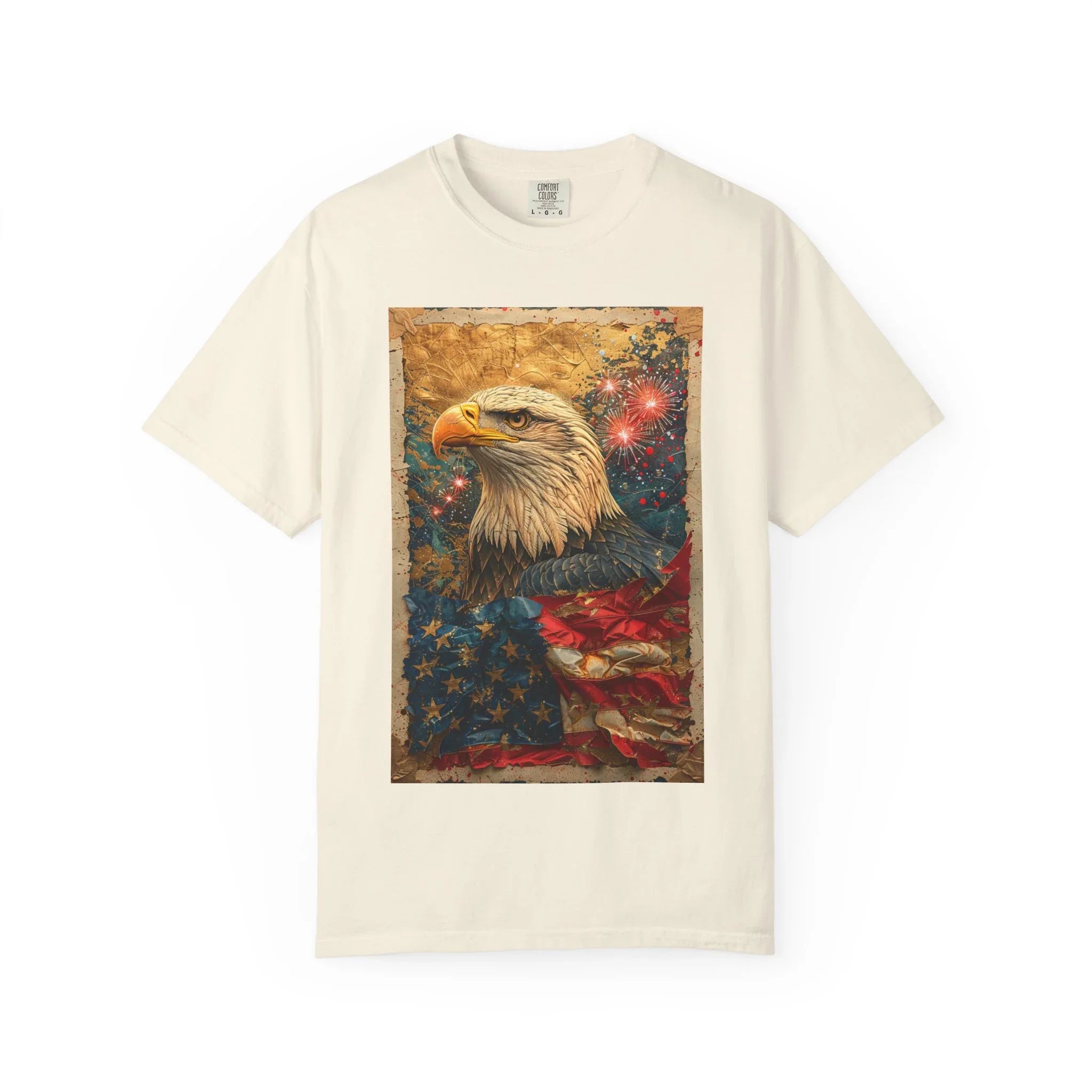 Bald Eagle with American Flag T-Shirt | Patriotic Vintage USA - 250 USA Celebration
