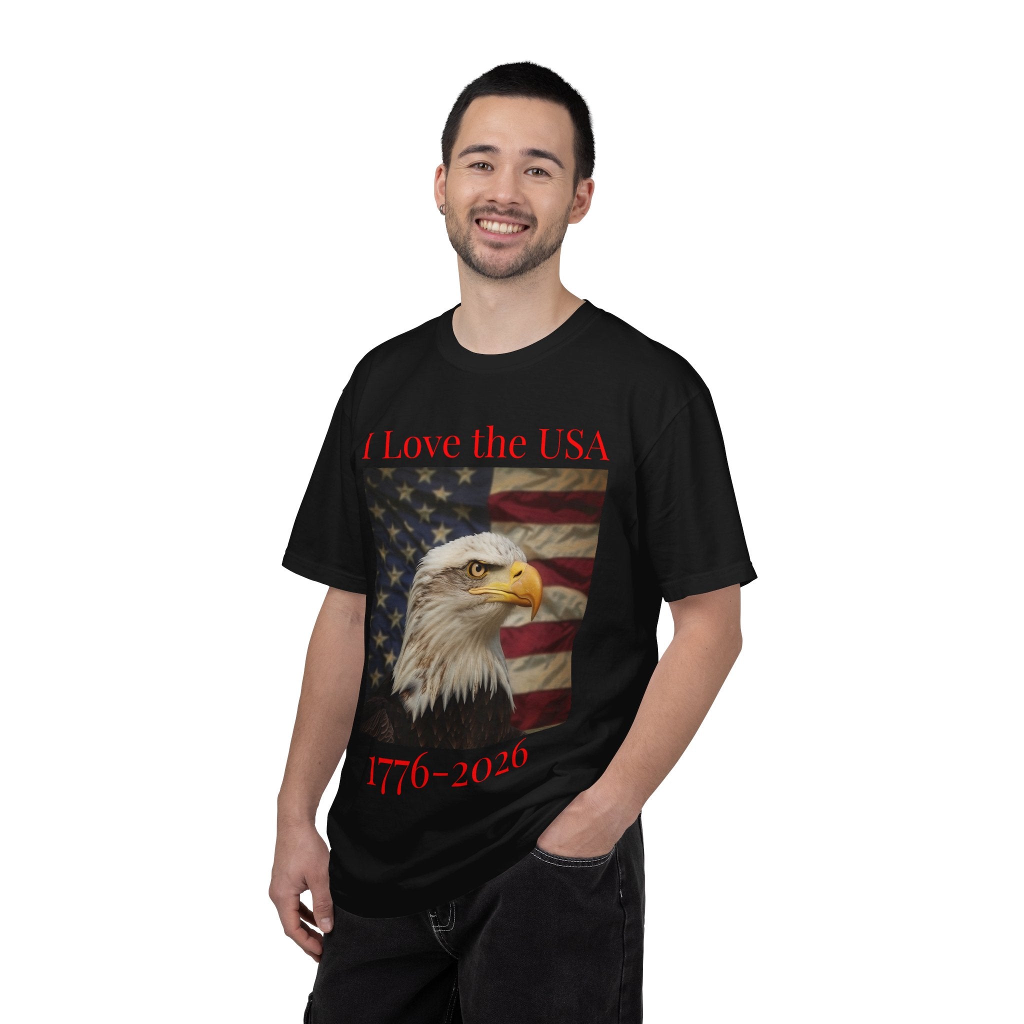 Patriotic Eagle T-Shirt — "I Love the USA 1776–2026"