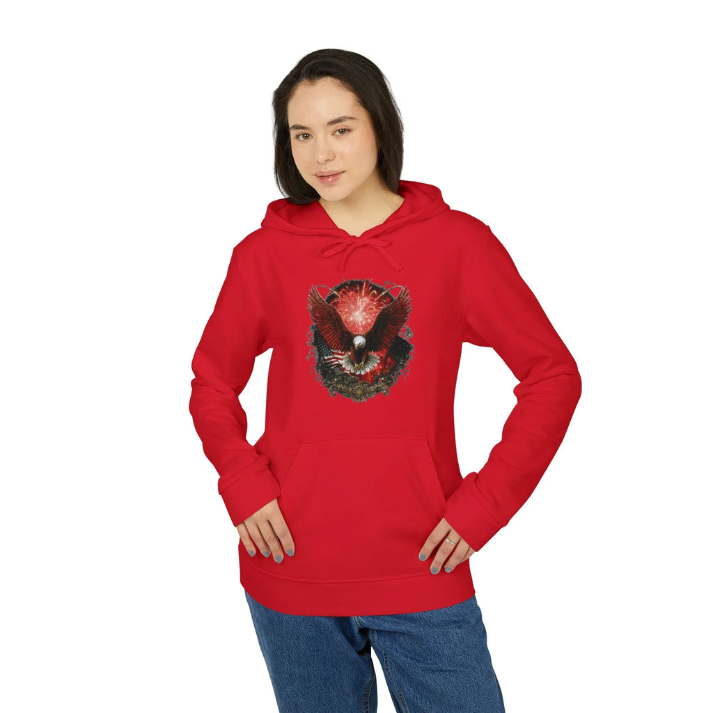 Red Fox Watercolor Mask hoodie | Hoodie - 250 USA Celebration