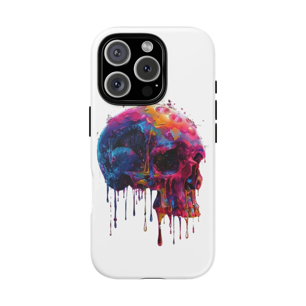 Colorful Drip Skull Phone Case | Hard Plastic Protective Case - 250 USA Celebration