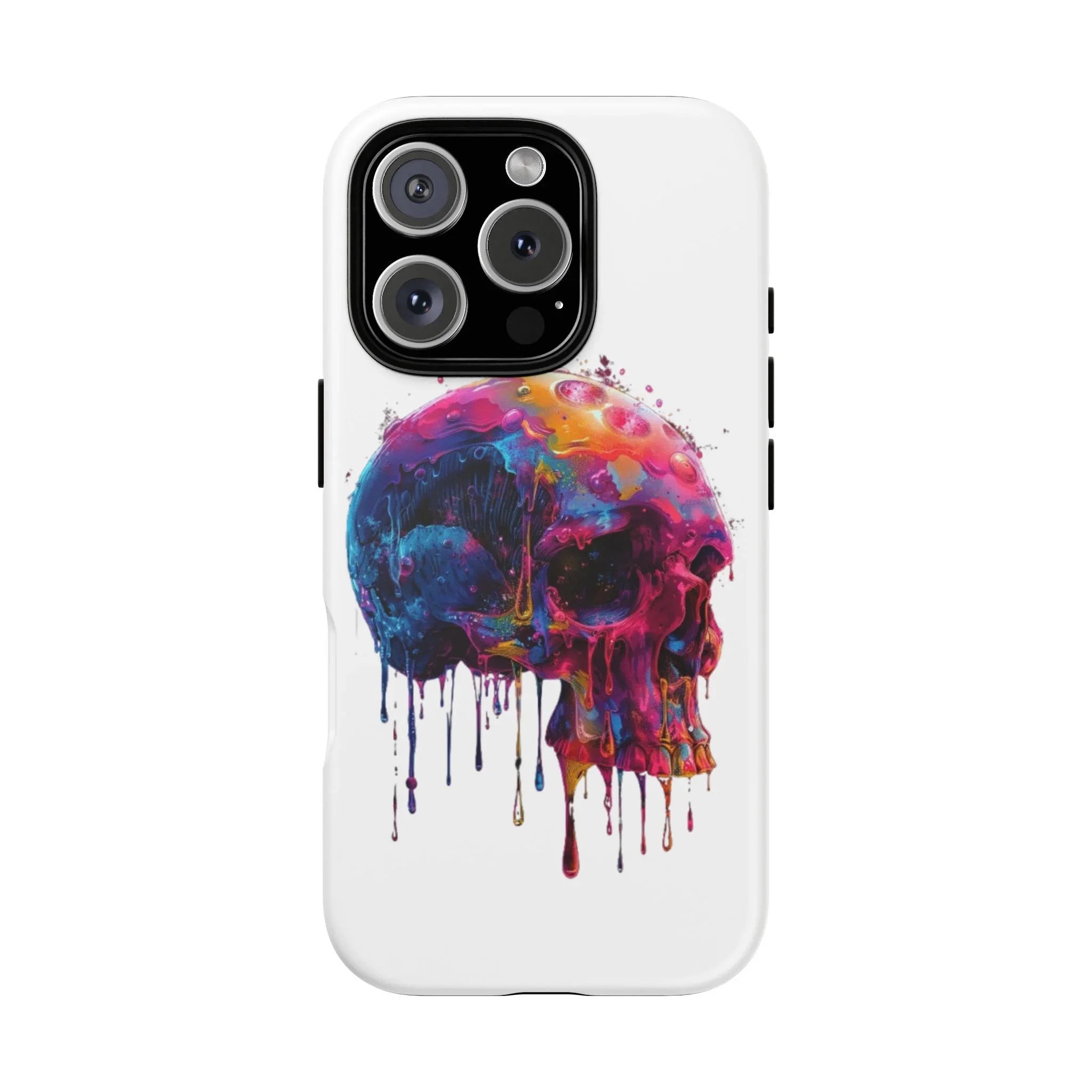 Colorful Drip Skull Phone Case | Hard Plastic Protective Case - 250 USA Celebration