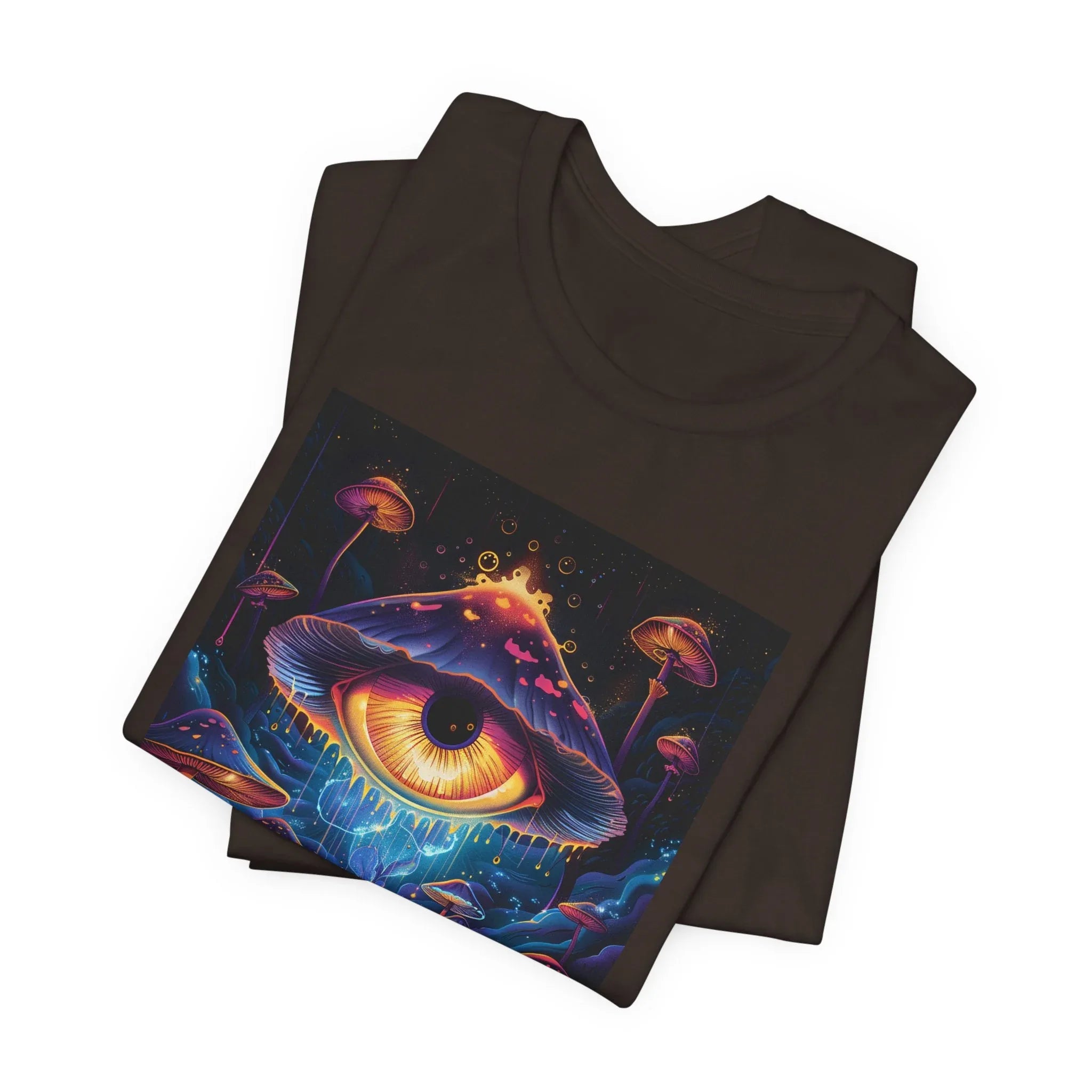 Glowing Third Eye Psychedelic Mushrooms T-Shirt | Neon Lava Lamp Blacklight - 250 USA Celebration
