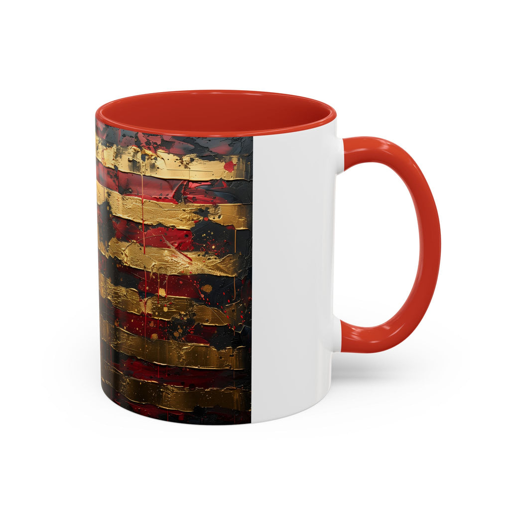 Distressed American Flag Accent Coffee Mug — Patriotic 11/15oz