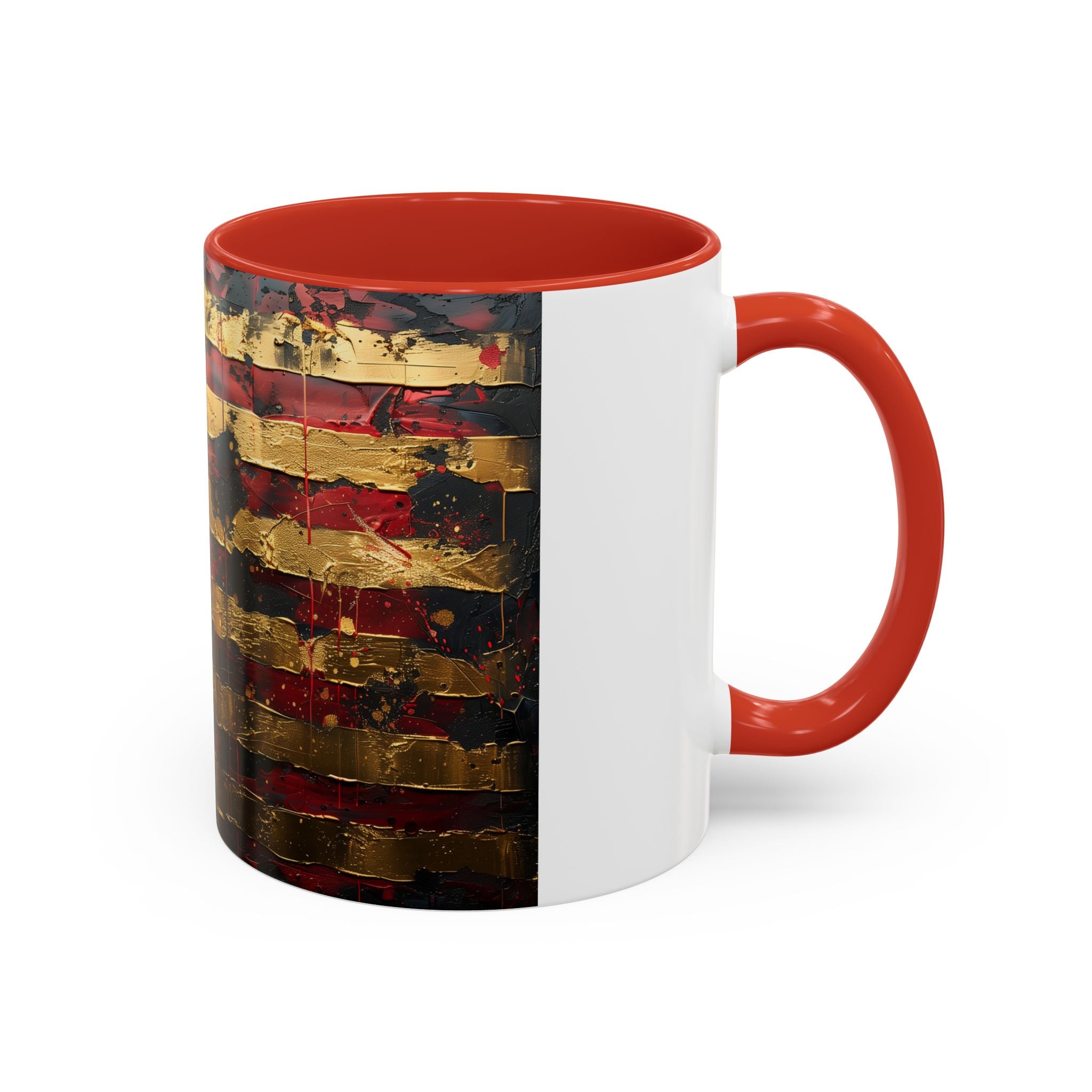 Distressed American Flag Accent Coffee Mug — Patriotic 11/15oz