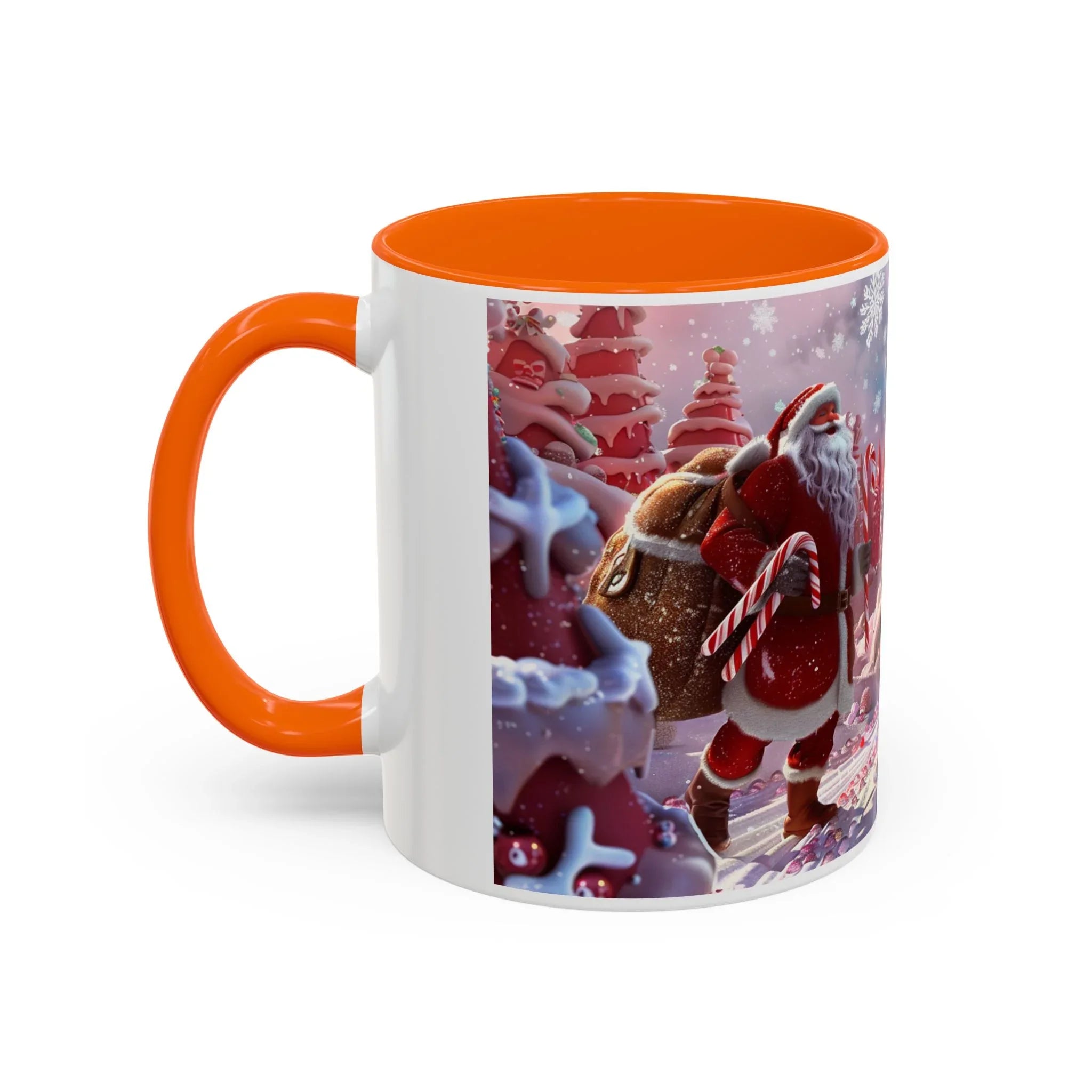 Coffee Mug, Festive Santa in Candy Wonderland, 11oz, 15oz, Tim Burton Style, Whimsical Holiday Cup, Christmas Gift, Hot Cocoa Mug - 250 USA Celebration