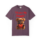 Cute French Bulldog Puppy Holding Red Heart T-shirt | Dog Lover Cartoon - 250 USA Celebration