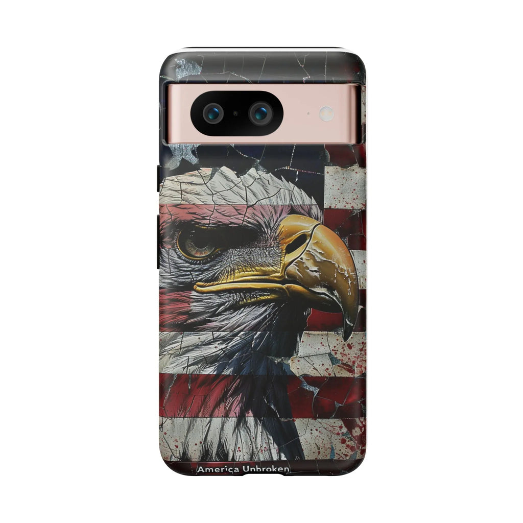 American Flag Bald Eagle phone case | Patriotic iPhone cover, cracked vintage flag design - 250 USA Celebration