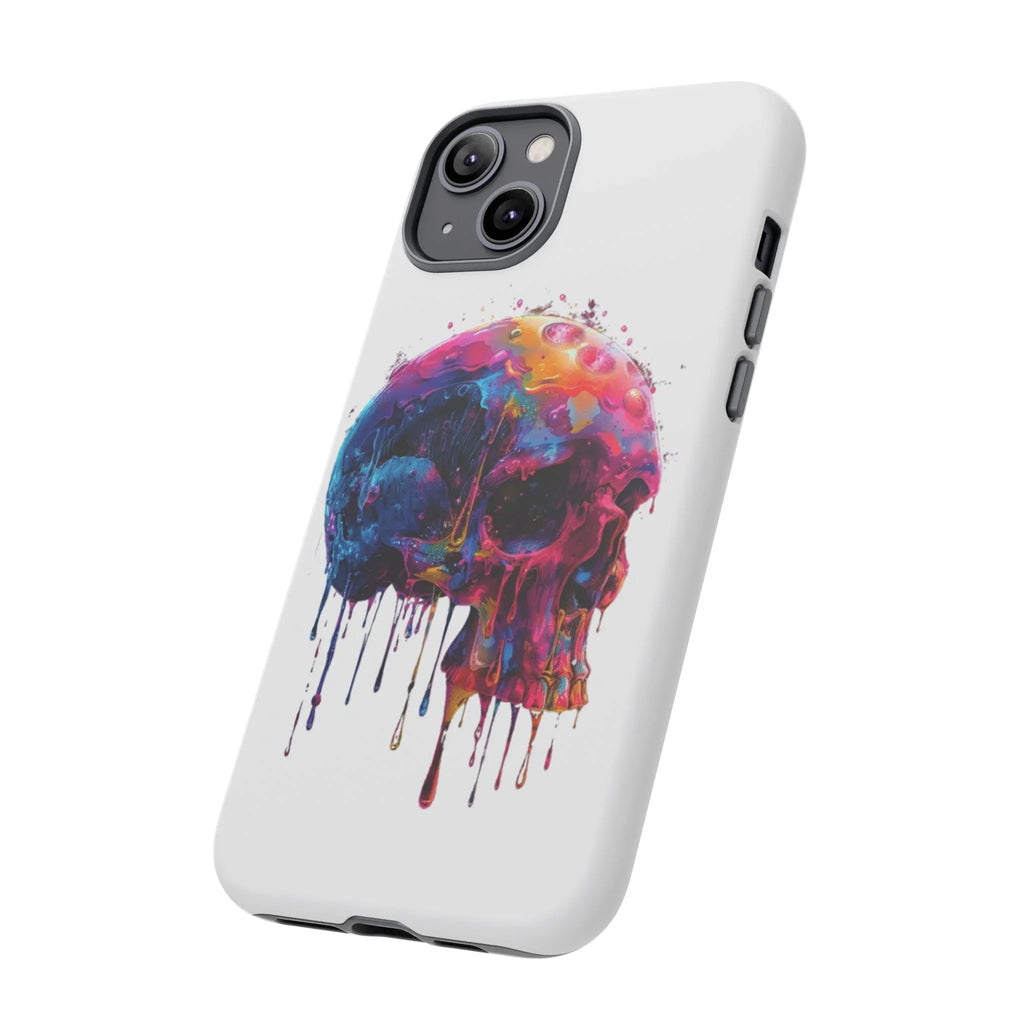 Colorful Drip Skull Phone Case | Hard Plastic Protective Case - 250 USA Celebration