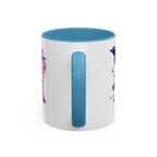 Y2K Chrome Dolphin Flaming Hoop Mug | Holographic Neon Dolphin Coffee Cup - 250 USA Celebration
