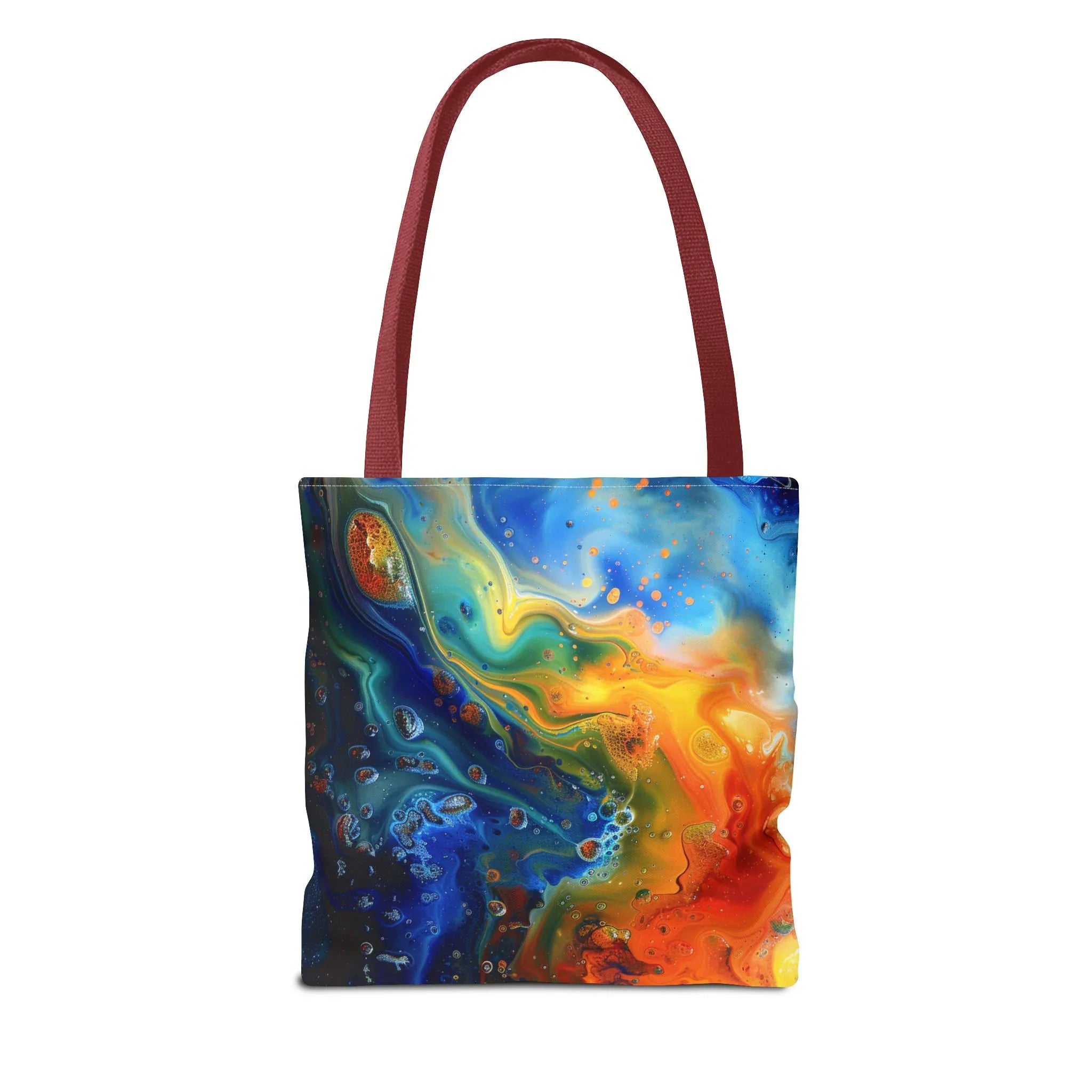 Abstract Fluid Art Tote Bag | Colorful Swirl Beach Bag - 250 USA Celebration