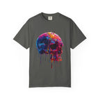 Colorful Drip Skull T-shirt | Watercolor Skull Shirt, Artistic Gothic Tee - 250 USA Celebration